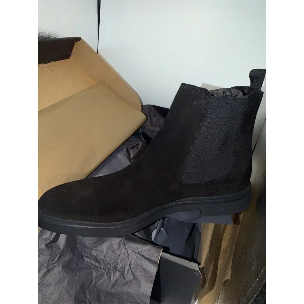 BOSS Men's Calev Suede Wingtip Chelsea Boots Size 12